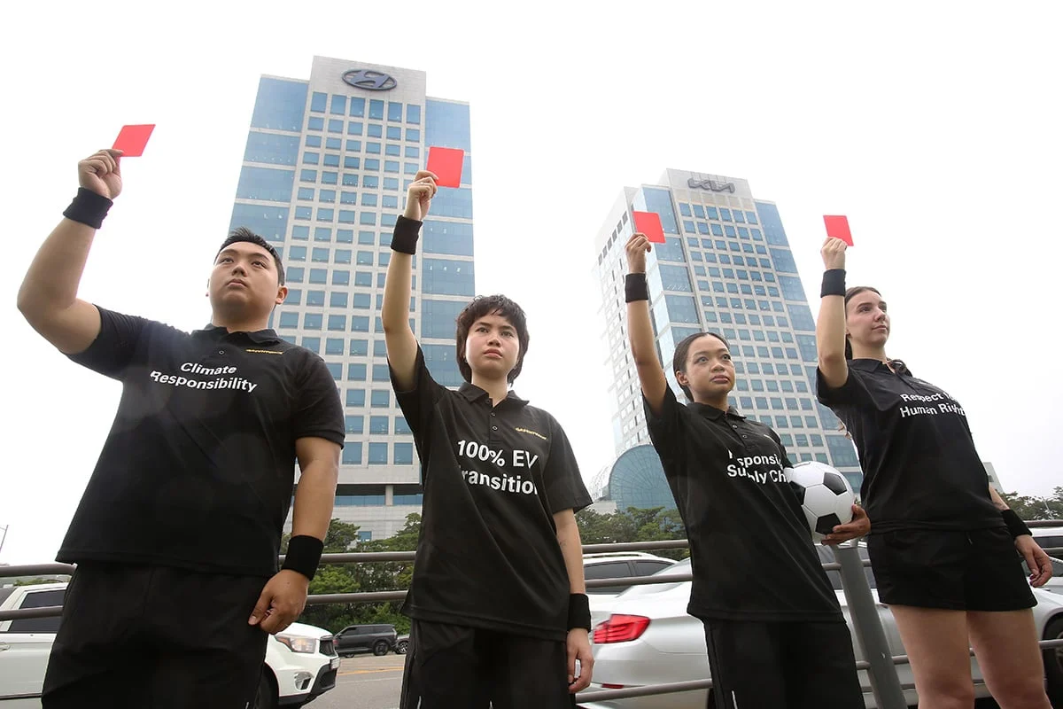 Red Card to Hyundai: Activists Demand Accountability from FIFA Sponsor Over Human Rights, Climate Concerns, and EV Backtrack